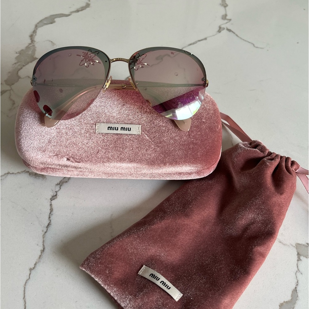 Miu Miu Gold and Rose Sunglasses